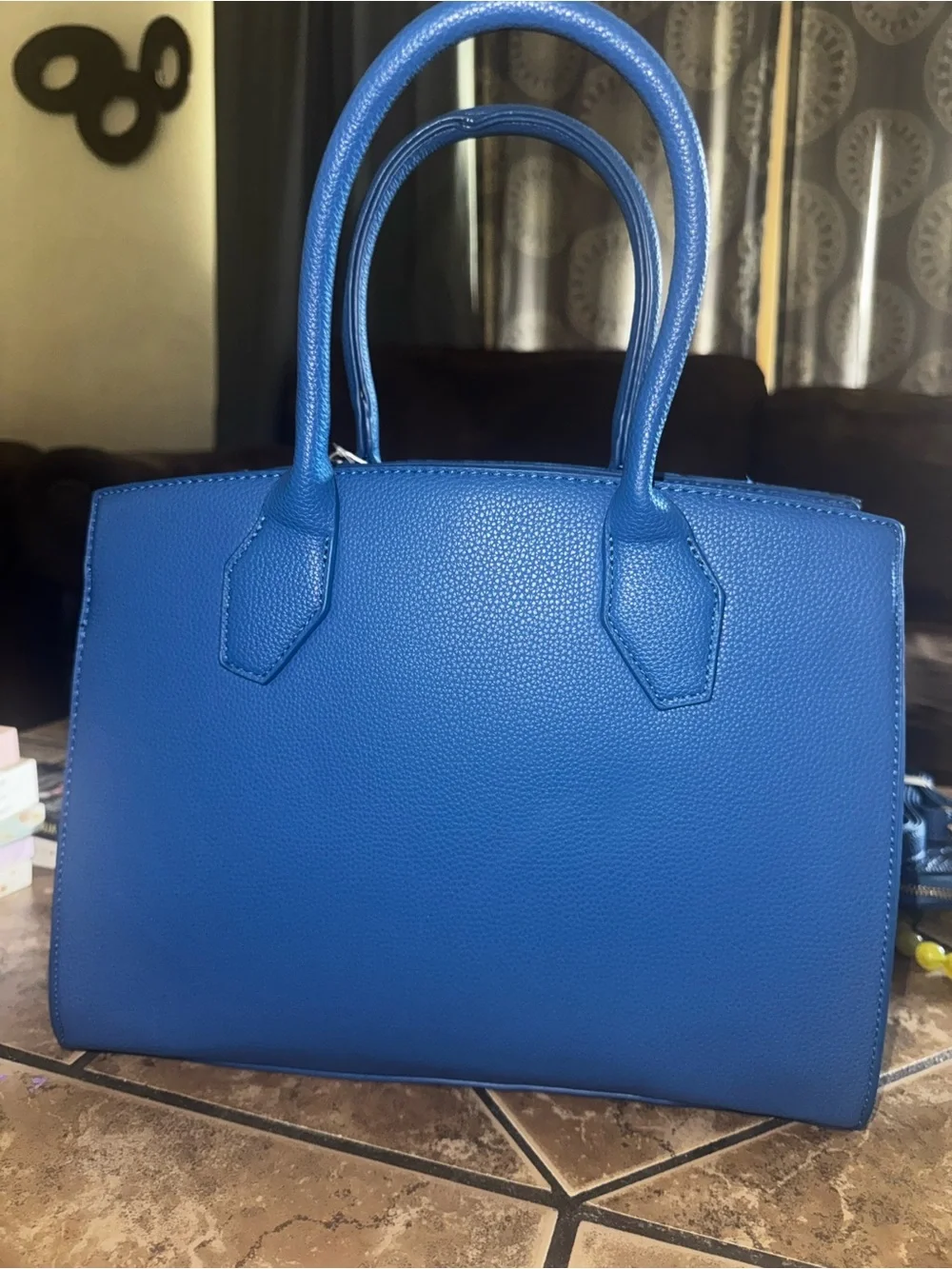 Structured Royal Blue Women's Satchel and Matching Wallet Set